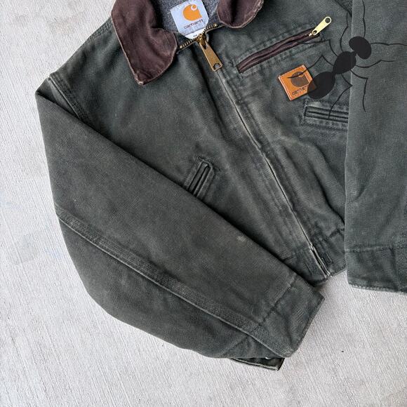 Carhartt YOUTH YJ97 MOS green Detroit work wear jacket - Picture 2 of 8